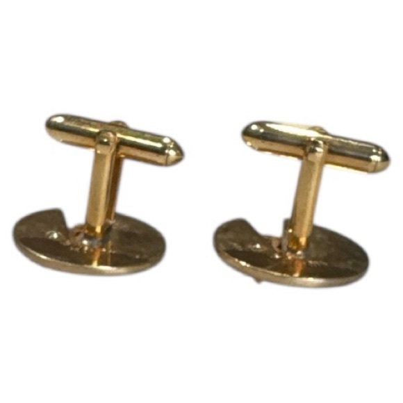 SWANK Vintage Gold-Tone Cufflinks Wheat Stalk Design - Picture 3 of 6